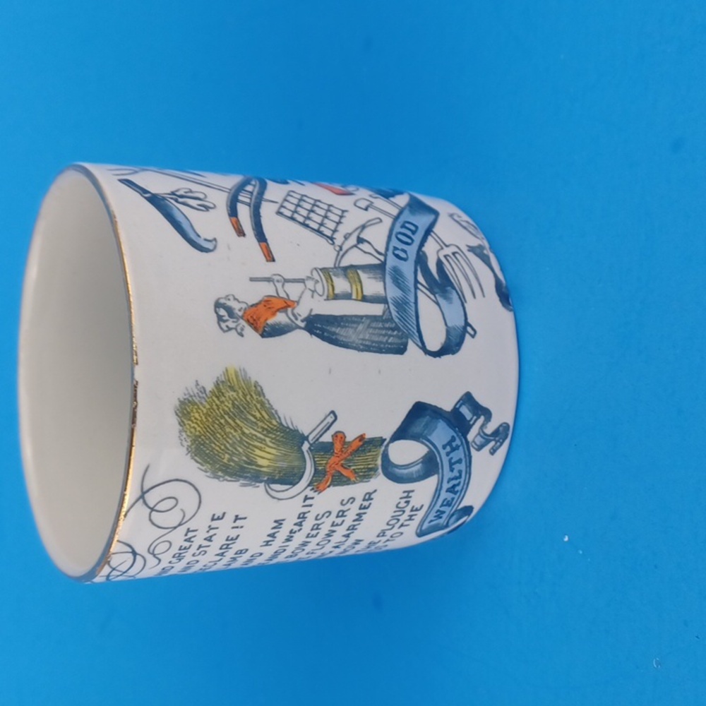 B & L England Farmer's Arms Porcelain Coffee Mug God Speed the Plow - Picture 4 of 7